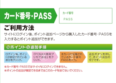 PCMAXのプリペイドカード中面